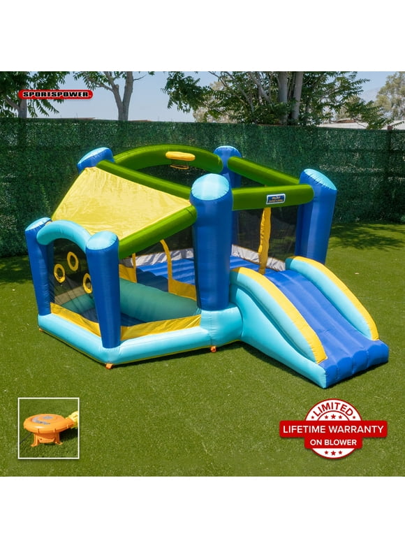 Sportspower My First Jump 'n Slide Bounce House with Ball Pit & with Lifetime Warranty on Heavy Duty Blower