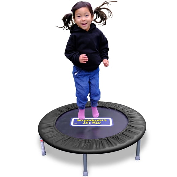 Sportspower My 1st Trampoline 36" Indoor/Outdoor Mini Rebounder Trampoline with No-Gap Padded Cover, for Toddlers & Kids Aged 3 to 10, Max Weight Capacity 220 LBS - BLACK
