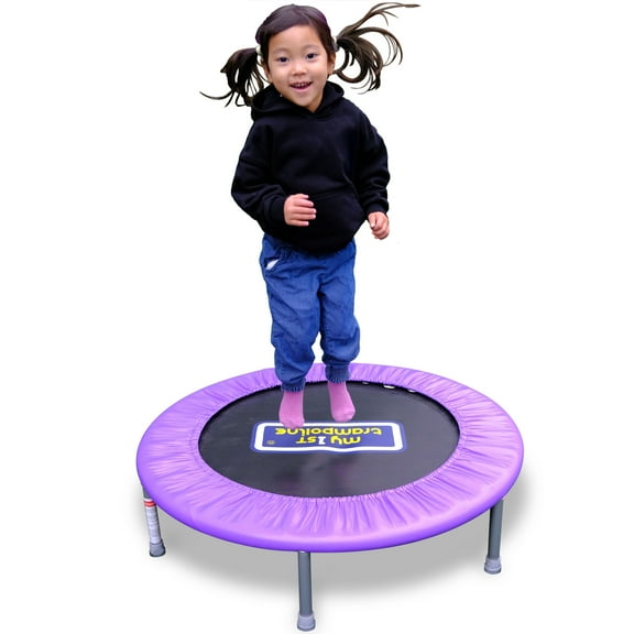 Sportspower My 1st Trampoline 36" Indoor/Outdoor Mini Rebounder Trampoline with No-Gap Padded Cover, for Toddlers & Kids Aged 3 to 10, Max Weight Capacity 220 LBS - PURPLE