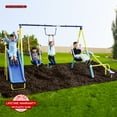 Sportspower Outdoor Super First Metal Swing Set with Trapeze, Teeter