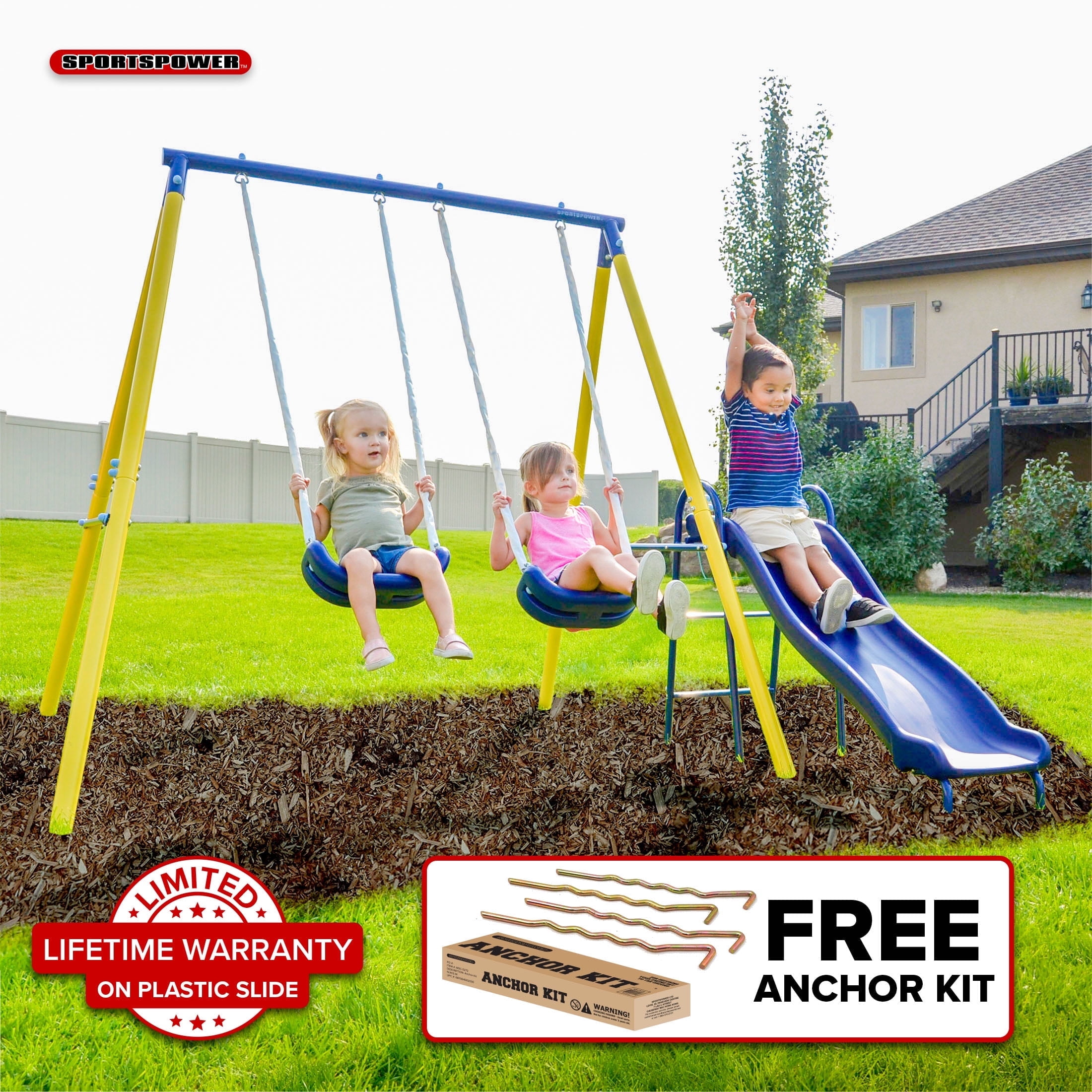 Sportspower Power Play Time 2-Swing Metal Set with Lifetime