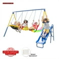 Sportspower Starlight Metal Swing Set with 2 LED Swings, Saucer Swing