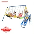 Sportspower Starlight Metal Swing Set with 2 LED Swings, Saucer Swing