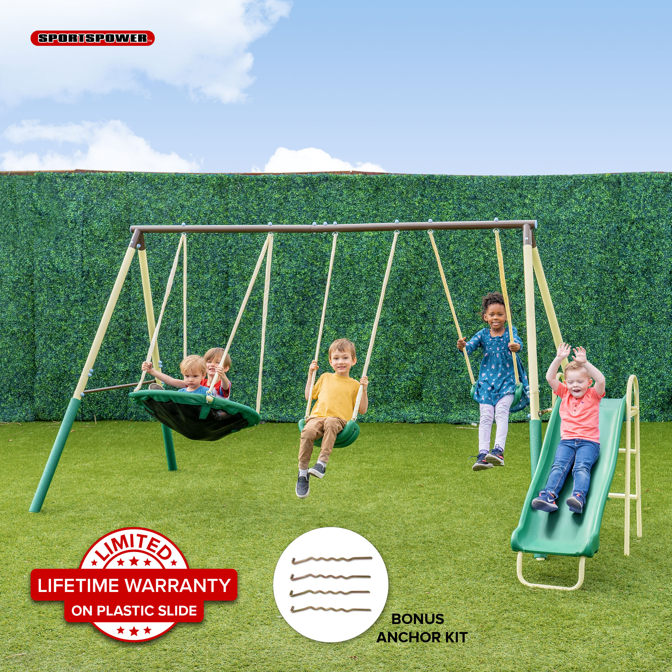 XDP Recreation All Star Playground Metal Swing Set with SuperDisc Swing