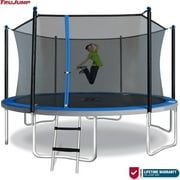 Sportspower TruJump 12' Trampoline with Safety Enclosure, Jump Mat with Lifetime Warranty, and Ladder