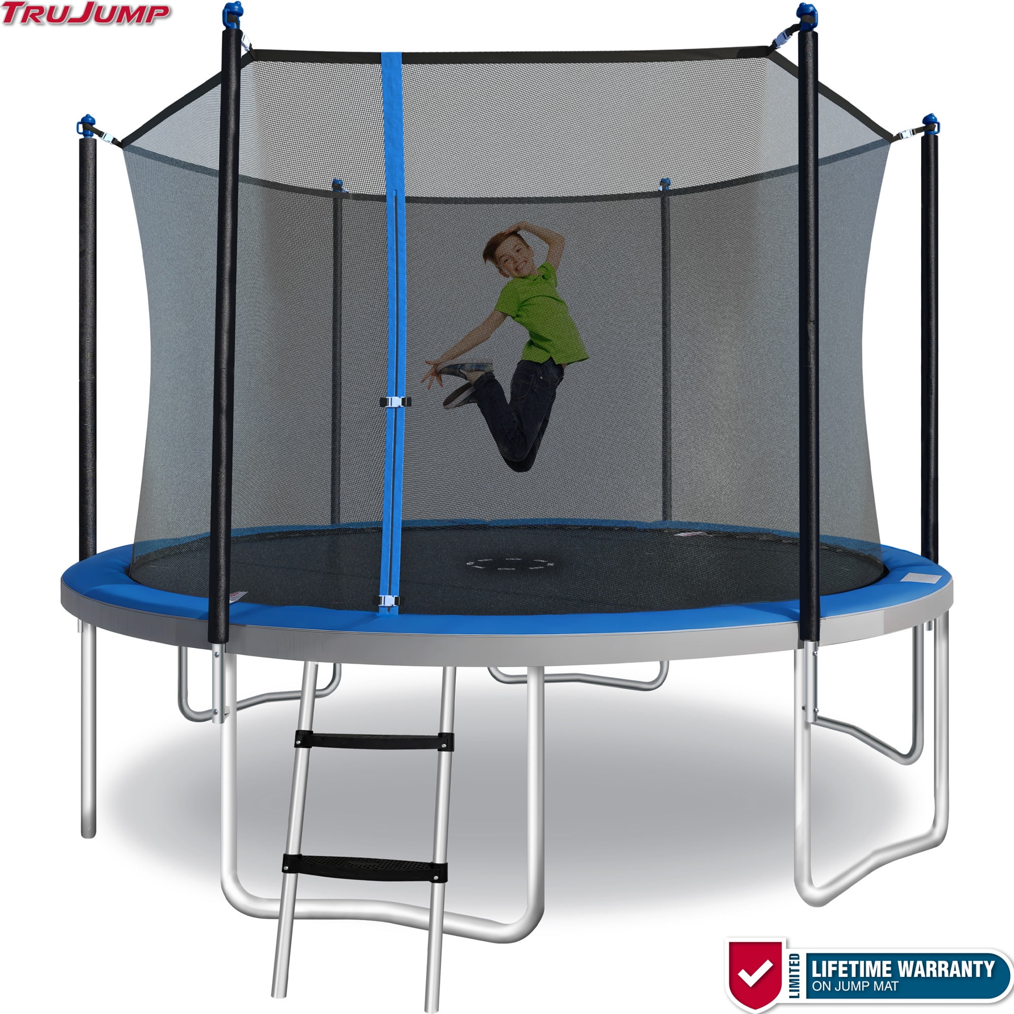 Sportspower TruJump 12' Trampoline with Safety Enclosure, Jump Mat