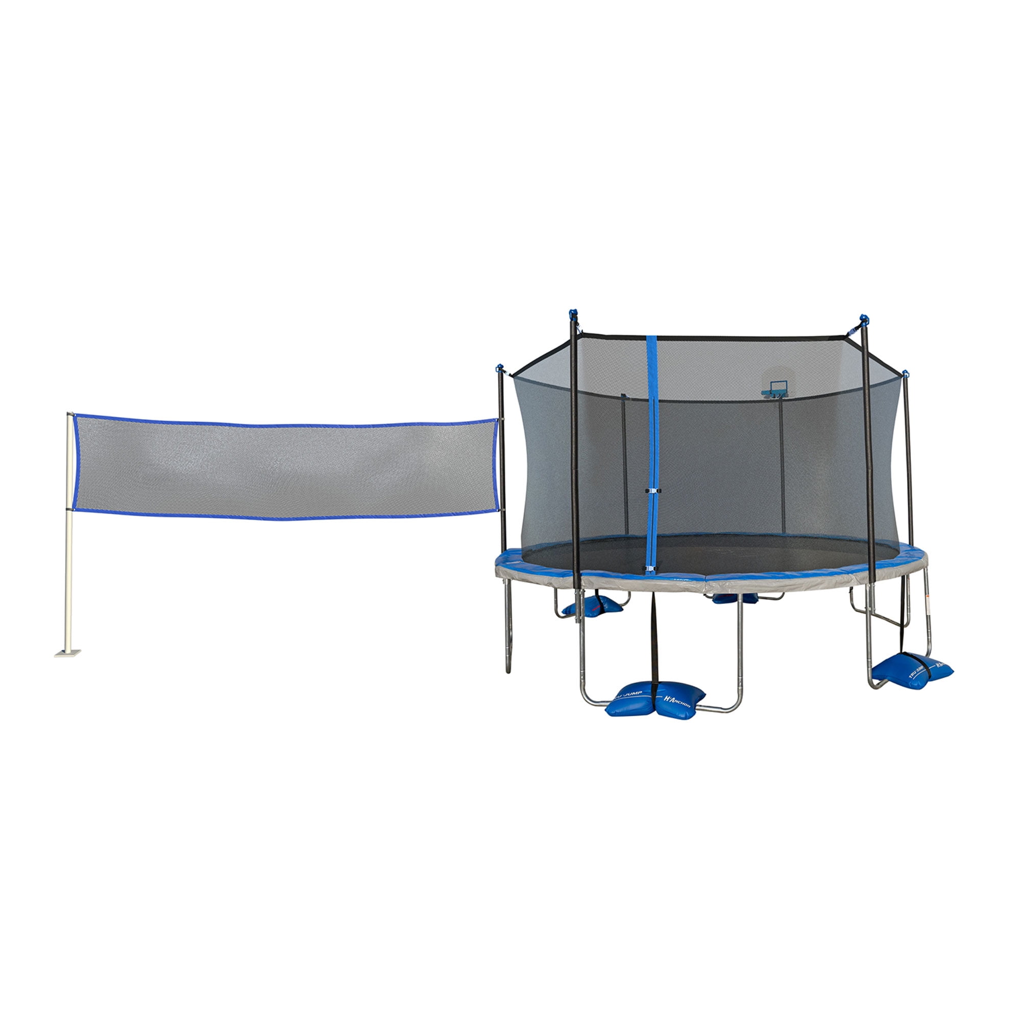Walmart sales :  Sportspower TruJump 14' Trampoline with Water Anchors, Basketball Hoop, Badminton and Volleyball, Blue