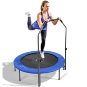 Sportspower TruJump 48" Indoor/Outdoor Mini Trampoline, Fitness Rebounder Trampoline with Adjustable Handle, BLUE