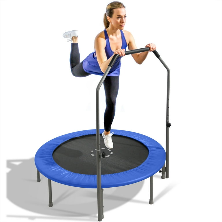 TruJump 48-Inch Mini Trampoline with Handrail for Exercise