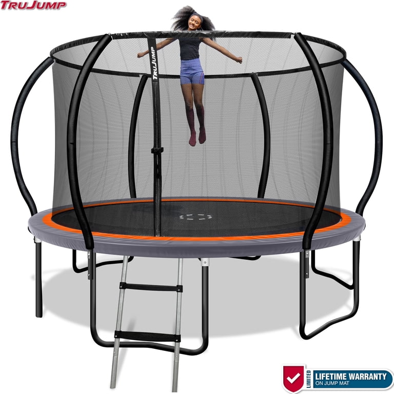 Tru-Jump, Trampoline, 12FT with Curved Pole Enclosure, ASTM