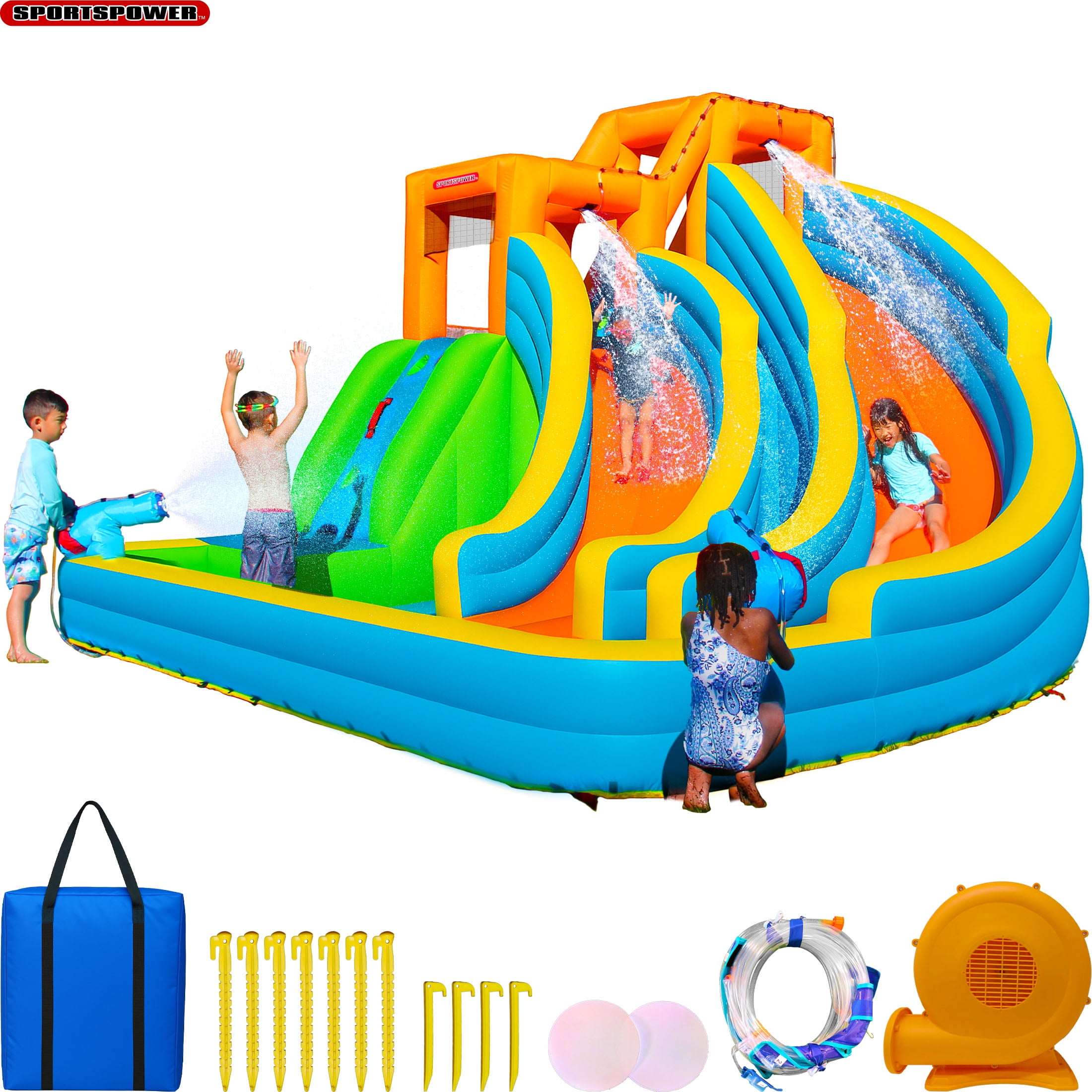 Sportspower™ Twin Peaks with 2 Water Slides, Splash Pool