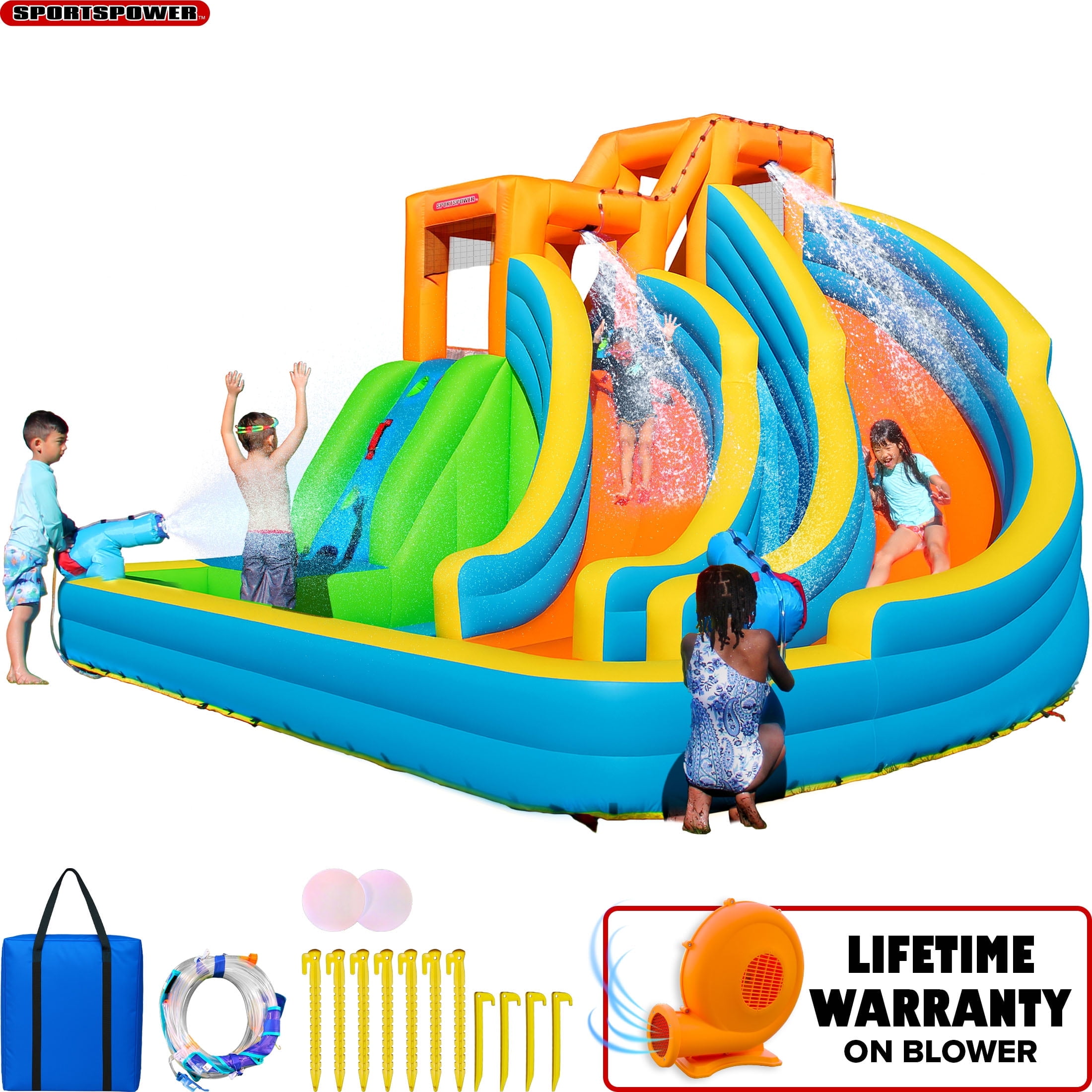 Sportspower Twin Peaks Splash n' Slide with Lifetime Warranty on