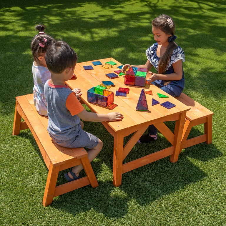Sportspower Wooden Picnic Table with Separated Bench Walmart