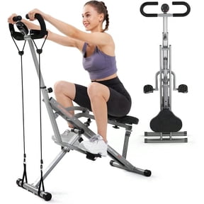 Sportsroyals Gray Squat Machine For Home,Rodeo Core Exercise Machine,330lbs Foldable,Adjustable 4 Resistance Bands,Ride & Rowing Machine For Botty Glutes Butt Thighs,Ab Back/Leg Press Hip Thrust