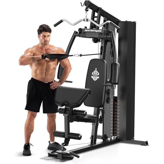 Machine Exercies Sportsroyals Home Gym Equipment, 154LBS Weight Stack, Full Body Workout ...