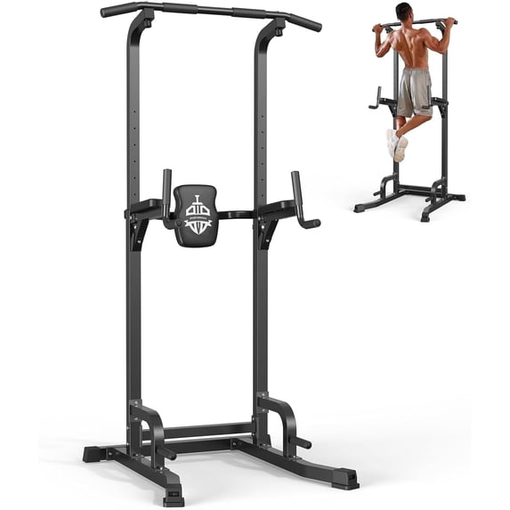 Sportsroyals Power Tower Pull Up Bar Station, 450LBS Stable Pull Up Dip Station for Home Gym