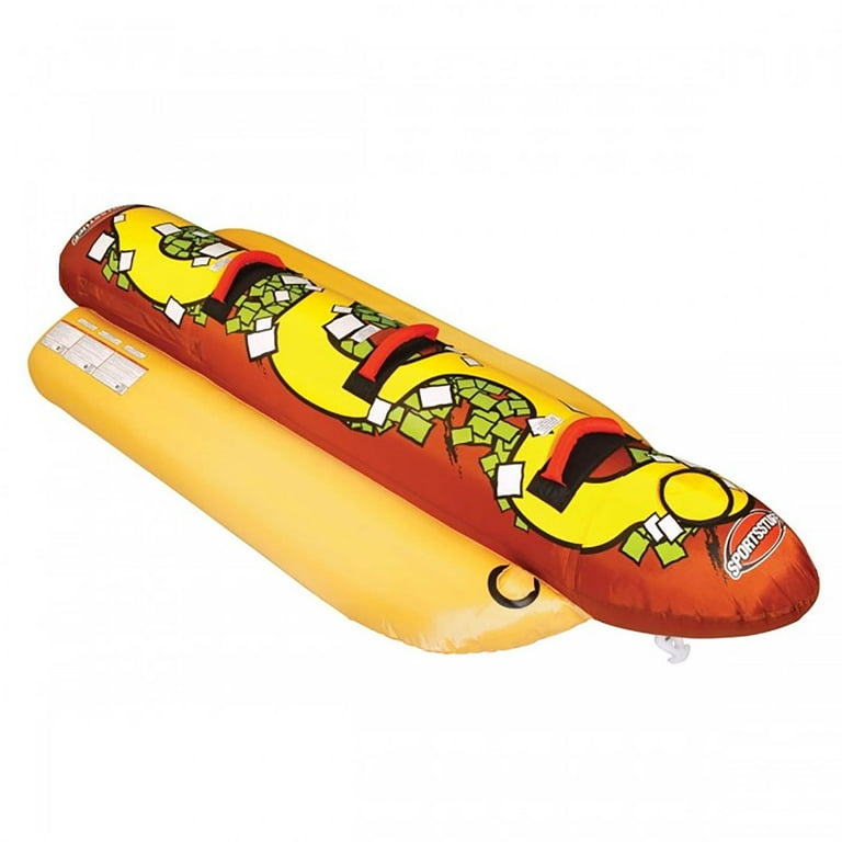 Sportsstuff 3-Person Hot Dog Inflatable Lake Boat Towable Tube