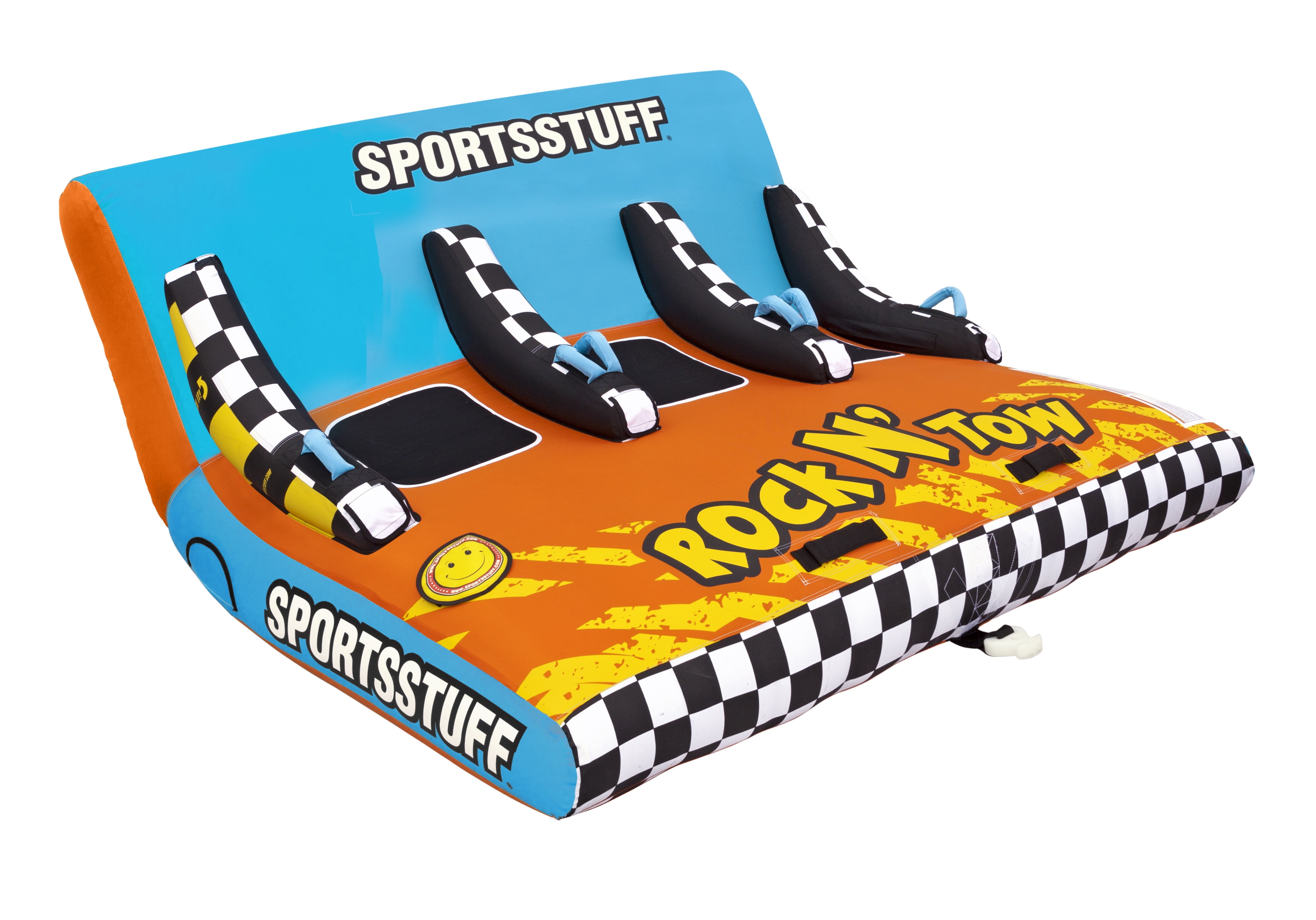 Sportsstuff Inflatable Rock N' Tow Sitting 3 Rider Towable Boat and