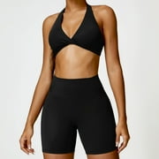 Sportswear 2PCS Women Tracksuit Yoga Set Gym Sport Shorts Sexy Bra Seamless Legging Workout Running Gym Clothing Athletic Wear
