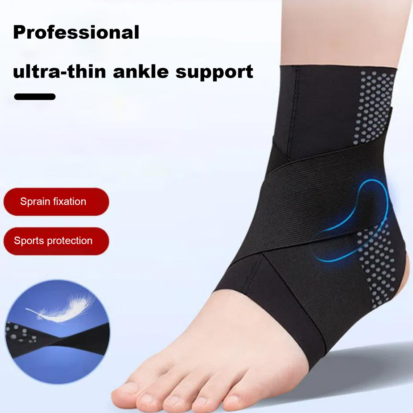 Sportteer Ankle Brace Open Heel Ankle Support Ankle Support Stabilizer Elastic, Breathable Compression Strap for Arthritis, Tendonitis, and Joint Pain Relief