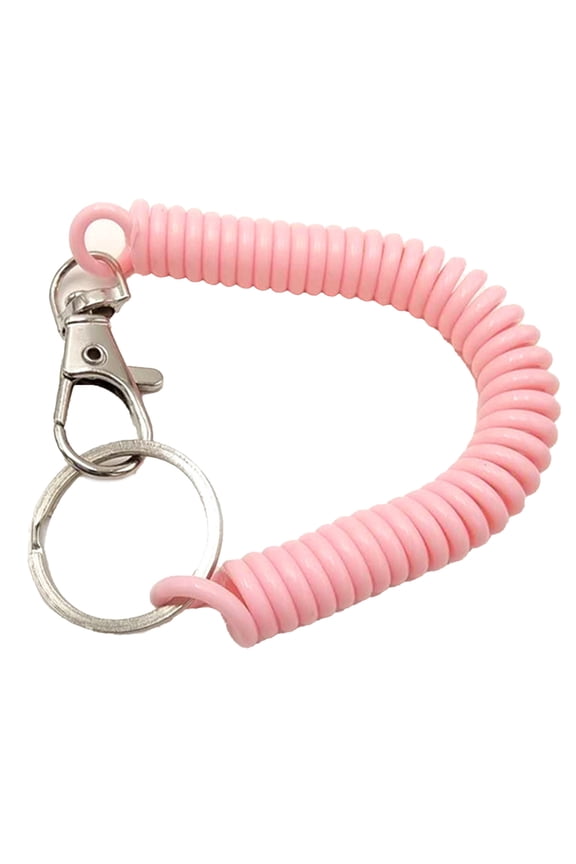 Anti-lost Lanyard Safety Rope Keychain Retractable Elastic with Keyring Fishing Tools Spring Rope Outdoor Supply