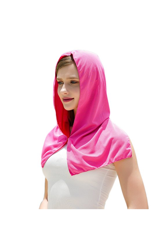 Cool Hoodie Towel Cooling Hoodie Towel Soft High Elastic Sweat Absorption UV Protection Quick Drying Sweat Towel Neck Wrap Cooling Towel Cooling Hoodie