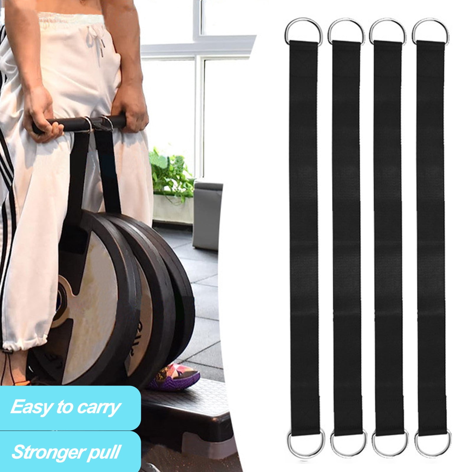 Sportteer Dumbbell Straps Workout Belts 2Pcs T Bar Row Straps Multifunction Fitness Ropes Wear Resistant Strong Load-bearing Dumbbell Straps Barbell Strap