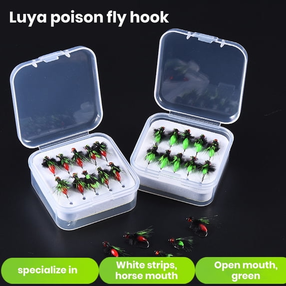 Sportteer Fake Flies Bait Artificial Bait Fake Flies Bait Simulation Poisonous Hook ABS Plastic Reusable Professional Bass Fishing Lure