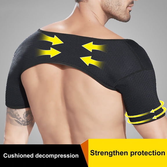 Sportteer Men Shoulder Pad Shoulder Warmer Shoulder Pad Warmer Wrap Back Support Brace Guard for Rotator Cuff Shoulder Chronic Pain Relief