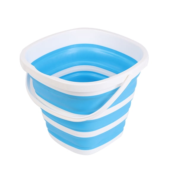 Sportteer Outdoor Bucket Camping Barrel 10L Collapsible Bucket Striped with Ergonomic Handle Bendable Large Capacity Angling Foldable Pail
