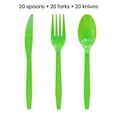 thumbnail image 1 of Sportteer Plastic forks Spoons Set Anti-slip Handle Tableware Set Disposable Tableware forks: 60 Pcs/Set Food Grade High Temperature Resistant Smooth One Piece Molding Outdoor Camping BBQ forks, 1 of 10
