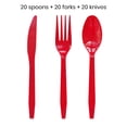 thumbnail image 1 of Sportteer Plastic forks Spoons Set Anti-slip Handle Tableware Set Disposable Tableware forks: 60 Pcs/Set Food Grade High Temperature Resistant Smooth One Piece Molding Outdoor Camping BBQ forks, 1 of 10