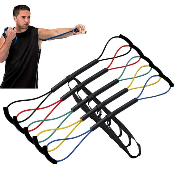 Sportteer Resistance Rope NBR Material Soft Casing Boxing Resistance Band for Men & Women Soft Elastic 8-Figure Stretching Belt for Yoga and Fitness