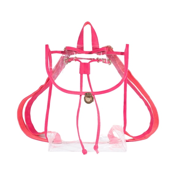 Sportteer Transparent Backpack PVC Clear Backpack Stadium Approved Waterproof Drawstring Transparent Visible Men Women Teenage Outdoor Travel Casual Bookbag Clear Stadium Bag