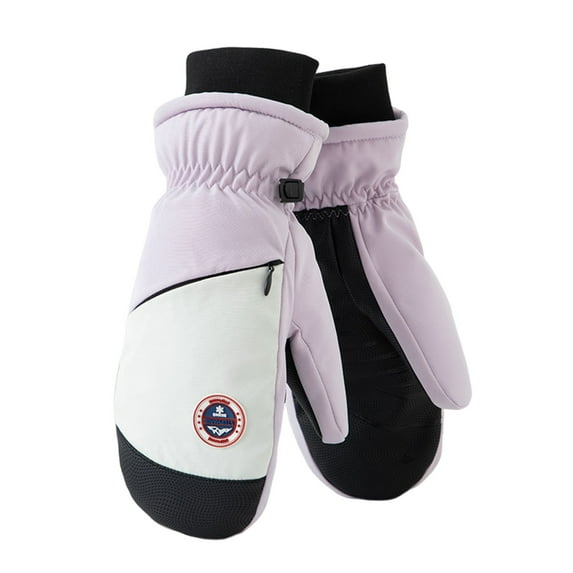 Sportteer Warm Fleece Lined Mittens Anti-slip Leather Skiing Gloves Winter Warm Men Women Mittens: Cold Weather Thermal Plush Liner Windproof Waterproof Snow Gloves