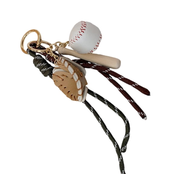 Sporty Bag Ornament Practical Metal Baseball Design Charm Keychain Trendy Backpack Decoration For Adults