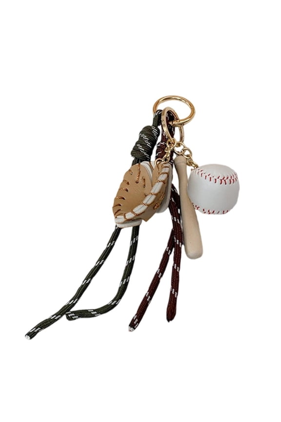 Sporty Bag Ornament Practical Metal Baseball Design Key Charm Keychain Trendy Backpack Decoration For Adults