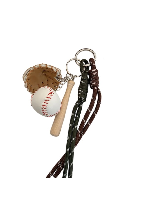 Sporty Bag Ornament Practical Metal Baseball Design Key Charm Keychain Trendy Backpack Decoration For Adults