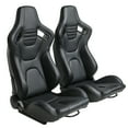 Sporty Black Leather Gaming Chair with Adjustable Backrest and Lumbar