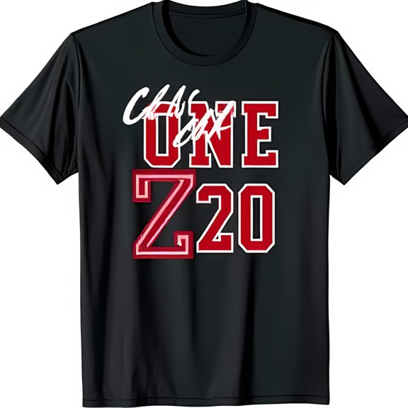 Sporty Black T-Shirt with Bold Class ONE Graphic & Jersey Style Z20 Design