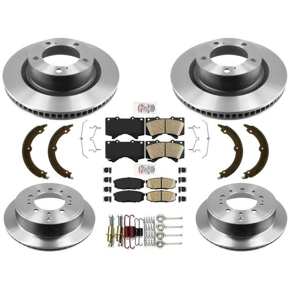 Sporty Ceramic Brake Rotors & Pads Kit for Toyota for Tundra 07-21, OE Vented Front & Rear Disc Rotors, High Performance D3EA Coated Ceramics
