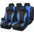 thumbnail image 1 of Sporty Cloth 11PCS Universal Fit Car Seat Cover - Breathable with 5mm Composite Sponge Inside,Airbag Compatible,3zipper Bench(Full Set, Black and Blue), 1 of 5