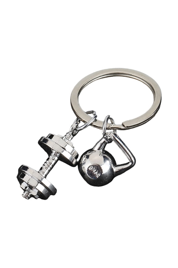 Sporty Dumbbell Design Keychain For Fitness Enthusiasts Kirsite Keyring Individualized Gym Gift