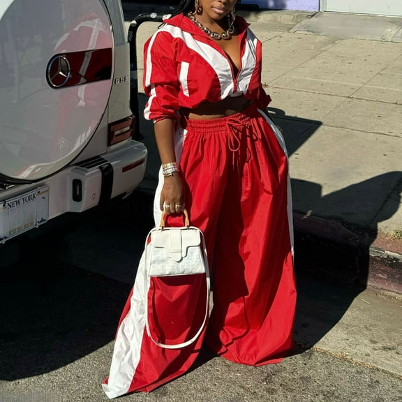 Sporty Fly Pant Set (M, Red)