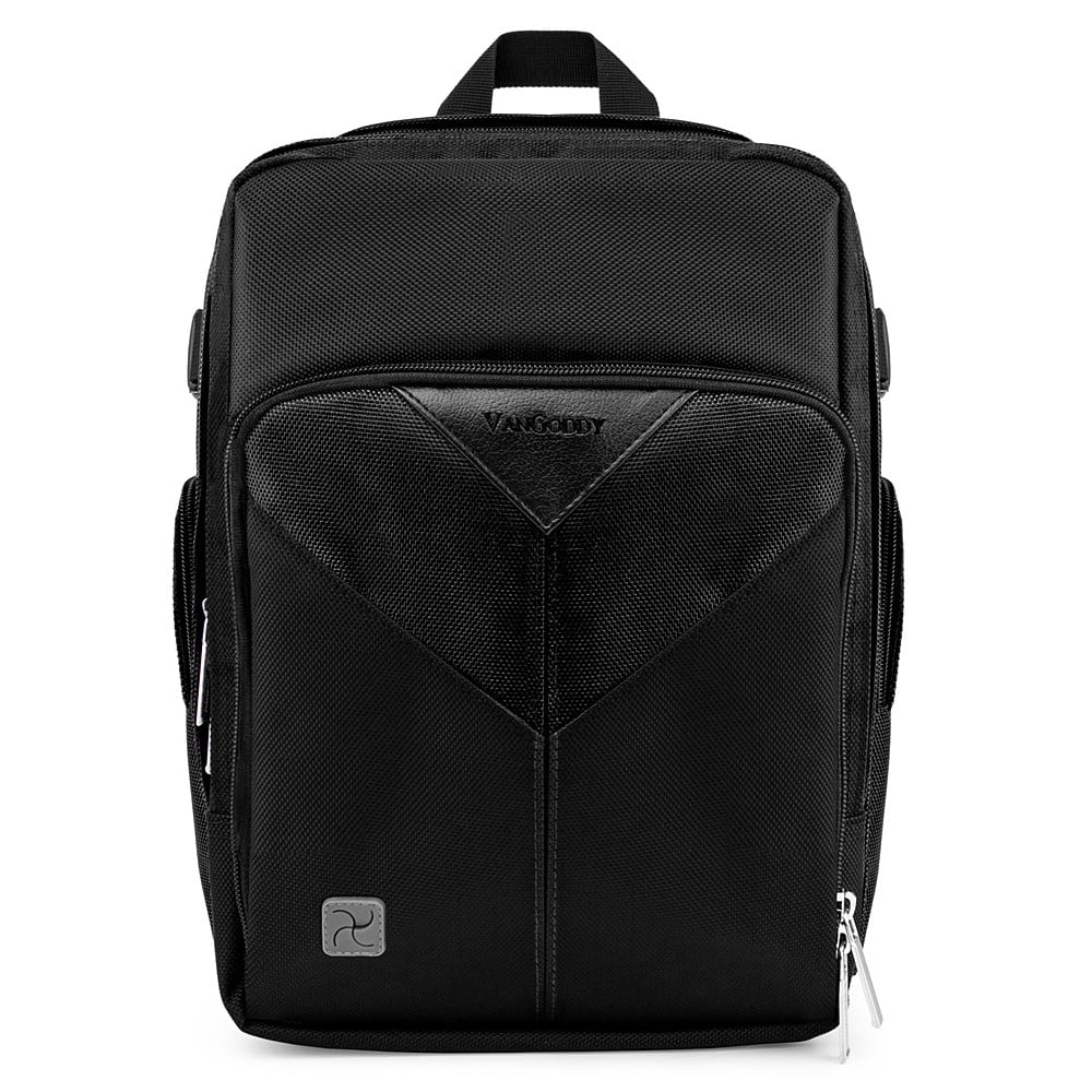 Sporty Outdoor Nylon Backpack Bag for DSLR Compact Cameras, Drones, Camcorders, Sports Action Camers, And Portable Printer Organizers (Black)