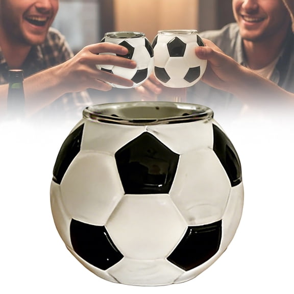 Sporty Shape Mug Stainless Inner Drinking Cup Decorative Soccerball Cup Football Coffee Mugs IdealforAnd HomeforFans, Soccer Ball Shaped Mug, Football Themed Coffee Cup, Sports Fan Vessel