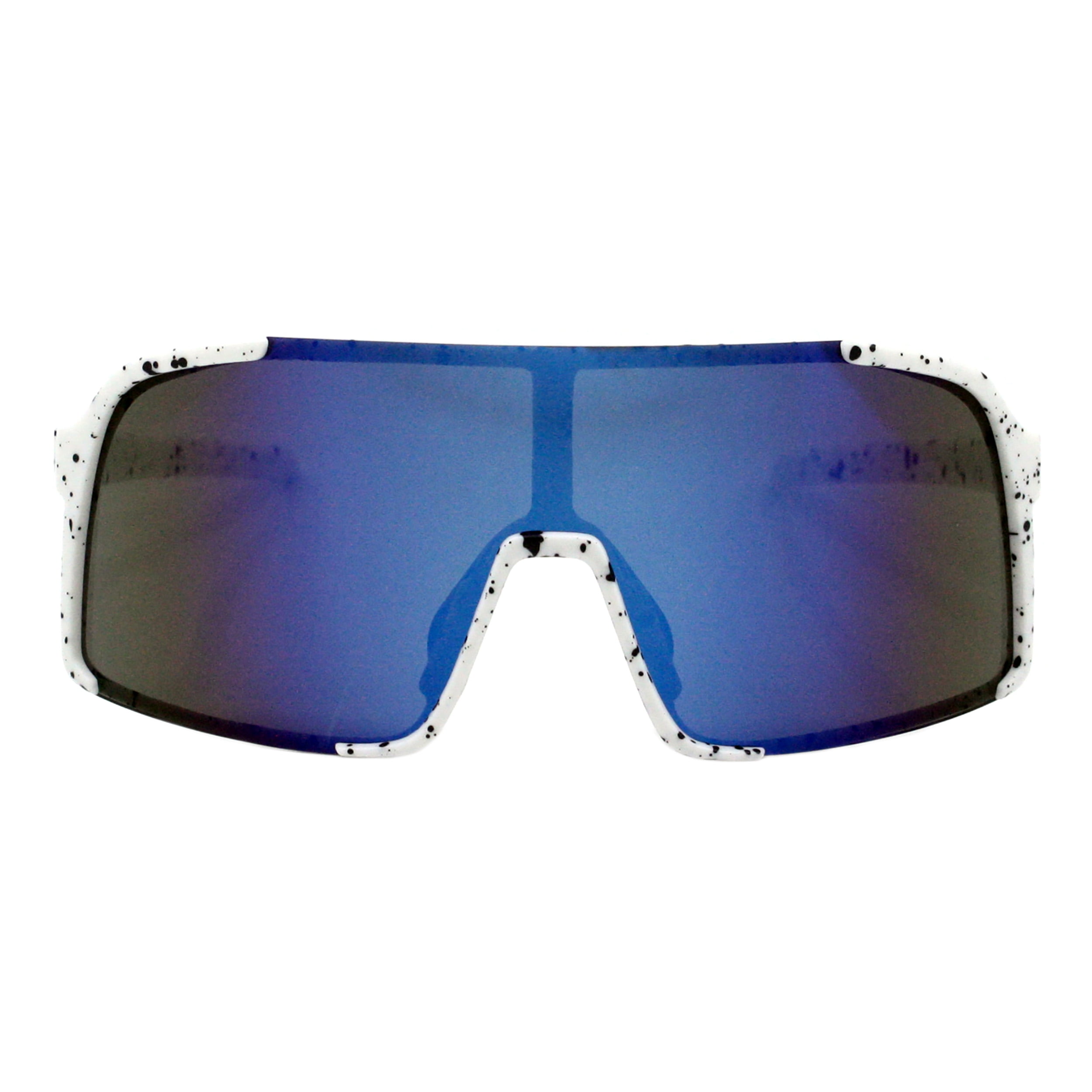 Sporty Shield Sunglasses Oversized Square Semi-Rimless White  display picture 3