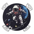 thumbnail image 1 of Sporty Style Astronaut Elastic Fitted Round Table Cover Soccer Blue Planet Waterproof Outdoor Tablecloth for Holiday Party, Picnic, Patio & Dining Fits Tables Up to 55"-60", 1 of 8