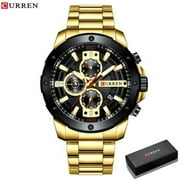Sporty Watches Men Luxury Brand Curren Fashion Quartz Watch With Stainless Steel Casual Business Wristwatch Male Clock Relojes - Quartz Wristwatches