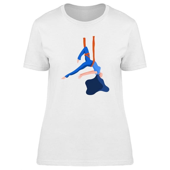 Sporty Woman Doing Air Yoga T-Shirt Women -Image by Shutterstock, Female Large